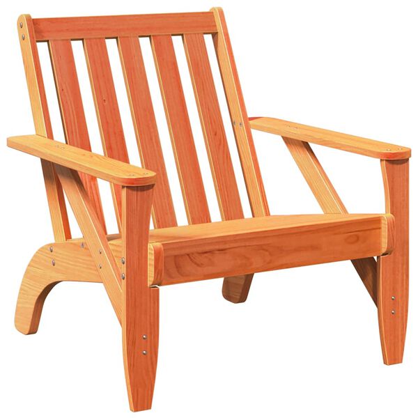 vidaXL Garden Adirondack Chair Wax Brown Solid Pine Wood Medium Durable