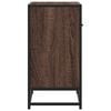 vidaXL Nightstand Brown Oak Engineered Wood, Metal Standard Nightstand