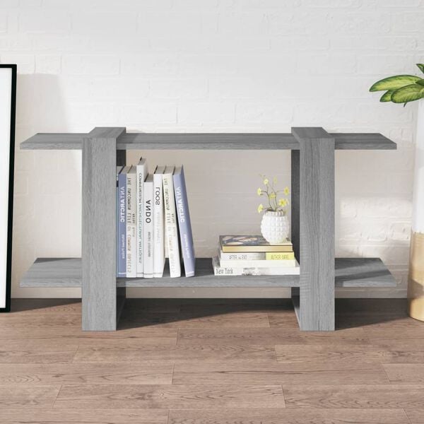 vidaXL Book Cabinet Grey Sonoma 39.4x11.8x20.1" Engineered Wood