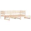 vidaXL Day Bed Natural Pine Solid Pine Wood Standard Pull-Out Day Bed