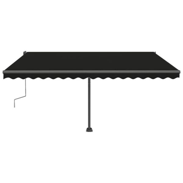 vidaXL Retractable Awning Anthracite Powder-coated aluminum, Polyester