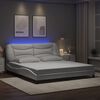 vidaXL Bed Frame with LED without Mattress "Hvar" White 72"x83.9"