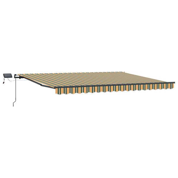 vidaXL Retractable Awning Green and yellow 157.48" x 118.11" fabric