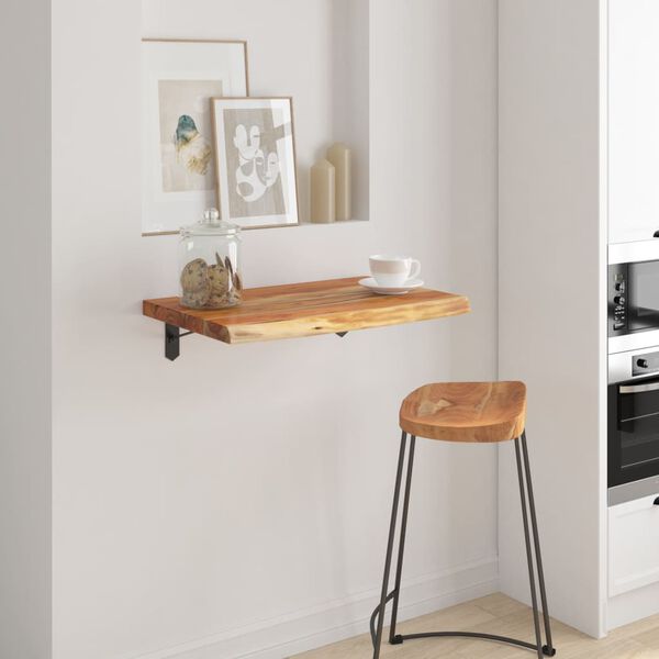 vidaXL Wall Shelf Natural Wood Solid acacia wood with a natural finish