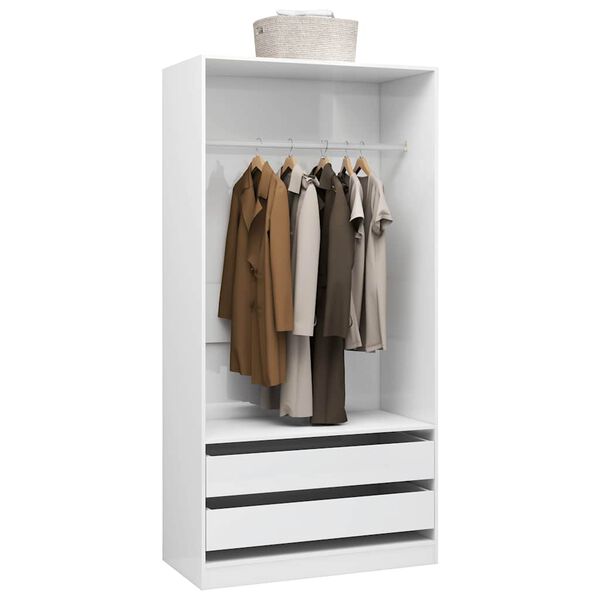 vidaXL Wardrobe High gloss white Engineered wood Compact Wardrobe
