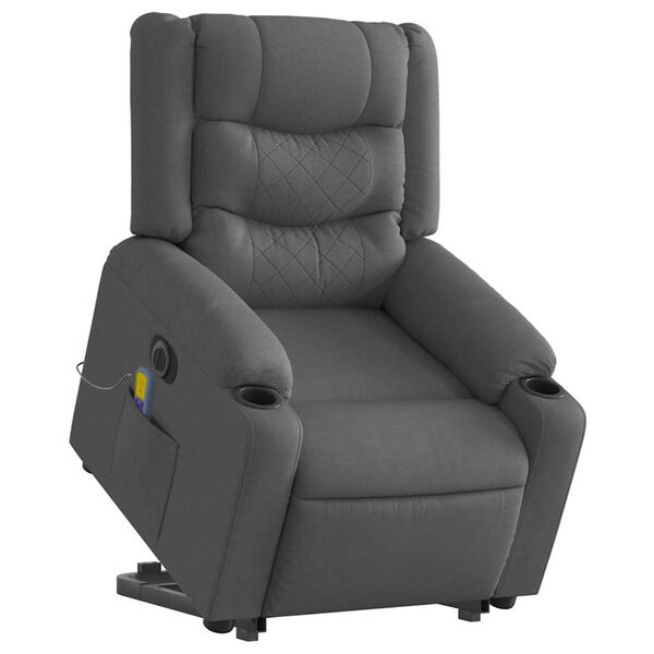vidaXL Electric Stand Up Massage Recliner Chair Dark Gray