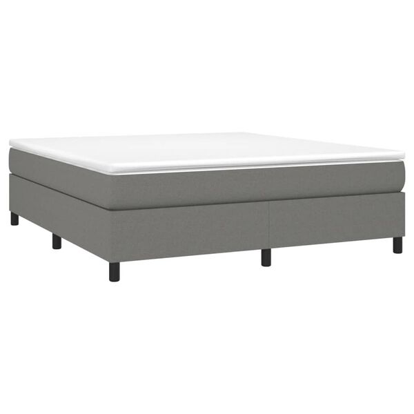 vidaXL Bed Frame Dark Gray Fabric (100% polyester), plywood, engineered wood