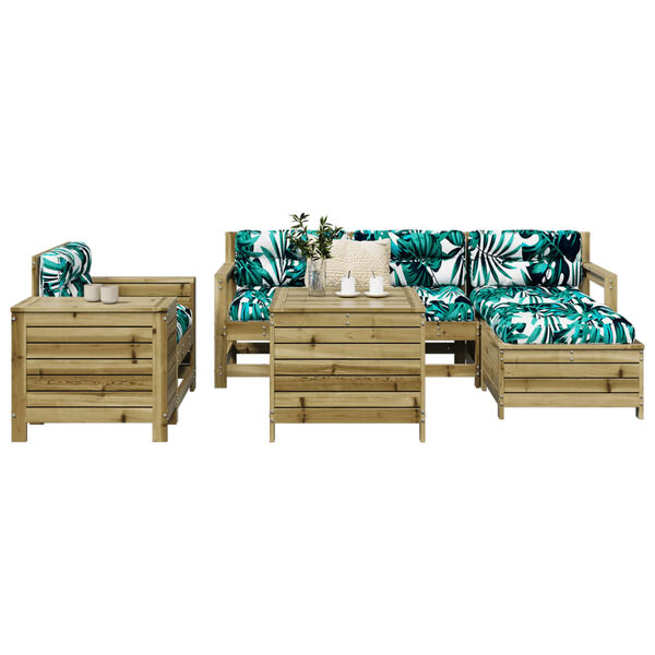 vidaXL Garden Sofa Set Brown Vacuum pressure impregnated pinewood Medium
