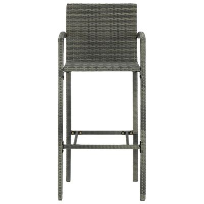 vidaXL Bar Stools 4 pcs Gray Poly Rattan