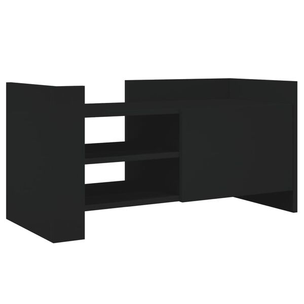 vidaXL TV Cabinet Black Engineered Wood Medium TV Cabinet Rectangular
