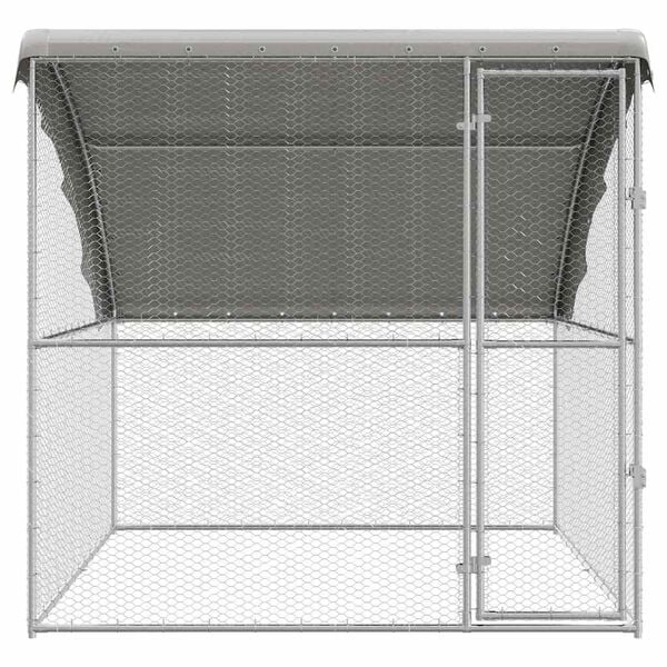 vidaXL Chicken Cage Silver 6.56 x 6.56 x 6.56 ft Galvanised Steel