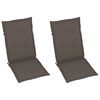 vidaXL Garden Chair Set of 2 Taupe, Brown