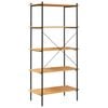 vidaXL Shelving Unit Black and Oak Engineered wood, Steel Large Durable