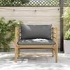 vidaXL Garden Sofa Dark Grey Bamboo Medium Lightweight Garden Sofa