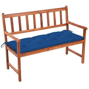 vidaXL Garden Bench Acacia Wood, Blue Cushion