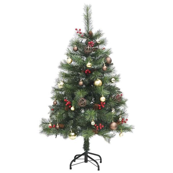 vidaXL Artificial Hinged Christmas Tree Green PVC Medium Foldable