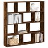 vidaXL Wall Cube Shelf Smoked Oak Engineered Wood Medium Wall Cube Shelf