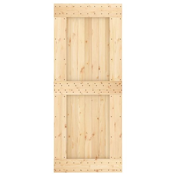 vidaXL Sliding Door with Hardware Set 33.5x82.7" Solid Wood Pine