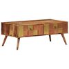 vidaXL Coffee Table Honey Solid Wood 39.4x19.7x15.4 in Decorative Inlays