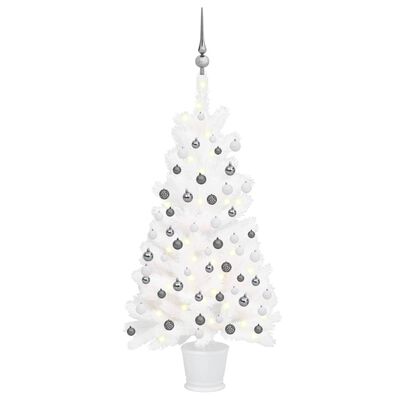vidaXL Artificial Christmas Tree with LEDs&Ball Set White 35.4"