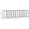 vidaXL Dog Kennel Black and silver Powder-coated steel 156.3 sq ft