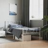 vidaXL Bed Frame White Powder-Coated Steel 35.4 x 74.8 in Bed Frame