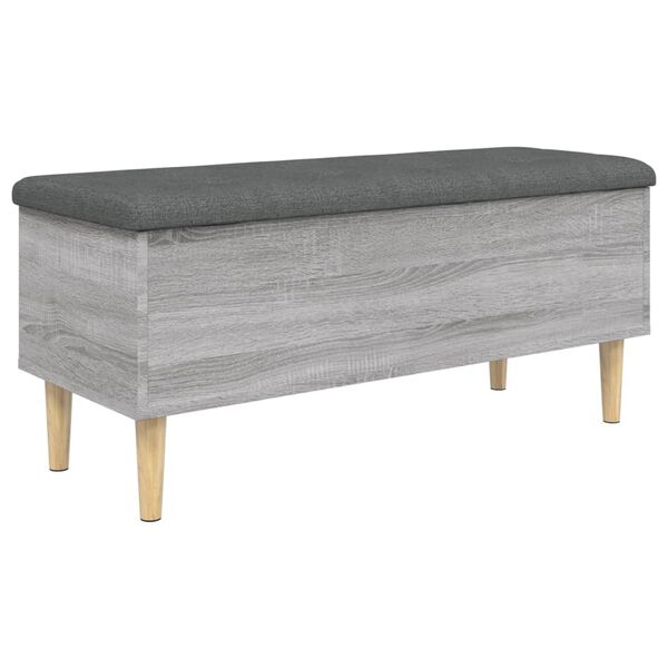 vidaXL Storage Bench Grey Sonoma