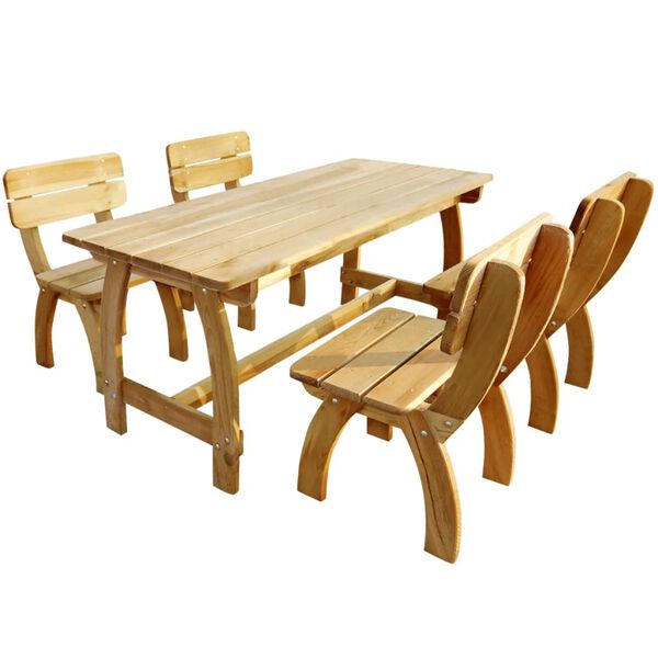vidaXL Garden Furniture Set Natural Wood Pinewood Medium Durable