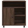 vidaXL Printer Stand with Wheels Brown Oak 23.6"x19.7"x26.4"