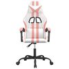 vidaXL Gaming Chair White and Pink Faux Leather