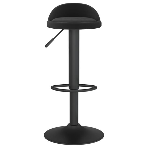 vidaXL Bar Stool Black Velvet Adjustable Swivel Round Industrial