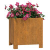 vidaXL Planter Rusty Corten Steel Medium Decorative Inlays Planter