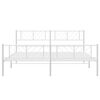 vidaXL Metal Bed Frame White Powder-Coated Steel 76 x 80 in
