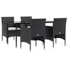vidaXL Garden Dining Set Black