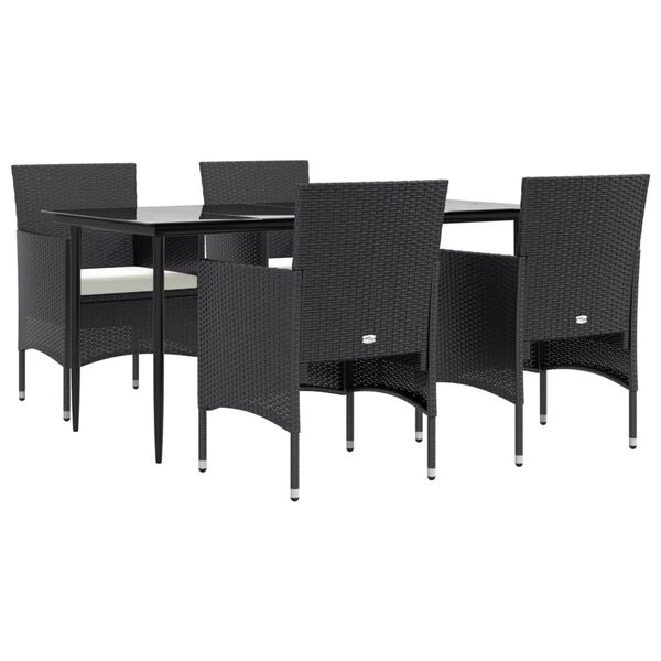 vidaXL Garden Dining Set Black