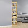 vidaXL Book Cabinet Natural Pine Solid Pinewood Tall Book Cabinet