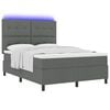 vidaXL Box Spring Bed Manual Dark grey and White 203 x 152 x 88 cm