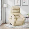 vidaXL Stand Up Massage Recliner Chair Cream Polyester Medium