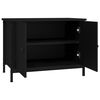 vidaXL TV Cabinet Black Engineered wood, steel TV Cabinet Rectangular