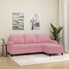 vidaXL 3-Seater Sofa with Footstool Pink 70.9" Velvet