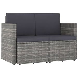 vidaXL Patio Sofa Grey and dark grey