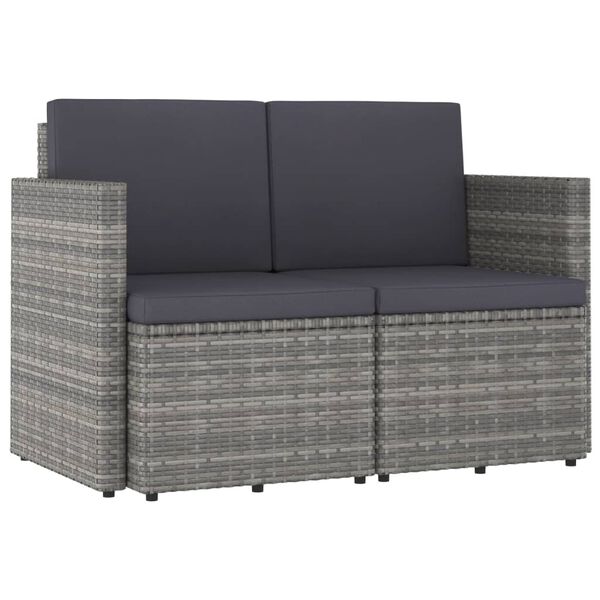vidaXL Patio Sofa Grey and dark grey