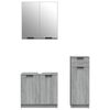 vidaXL Bathroom Furniture Set Grey sonoma Engineered wood, glass Large