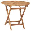 vidaXL Dining Table Warm Brown Teak Wood Medium Foldable Folding Table