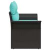 vidaXL Garden Sofa with Cushion Black 141 x 62 x 69 cm poly rattan