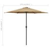 vidaXL Garden Parasol Taupe Polyester Standard Garden Parasol Round
