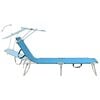 vidaXL Sun Lounger Blue Aluminum frame, 600D polyester fabric Standard