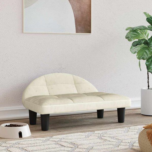 vidaXL Dog Bed Cream 70x52 x 11.8 " Velvet