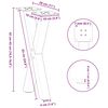 vidaXL Coffee Table Legs X-Shaped 2 pcs Natural Steel 11.0x(16.5-16.9)" Steel