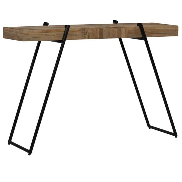 vidaXL Console Table Natural Wood and Black Reclaimed Teak Medium